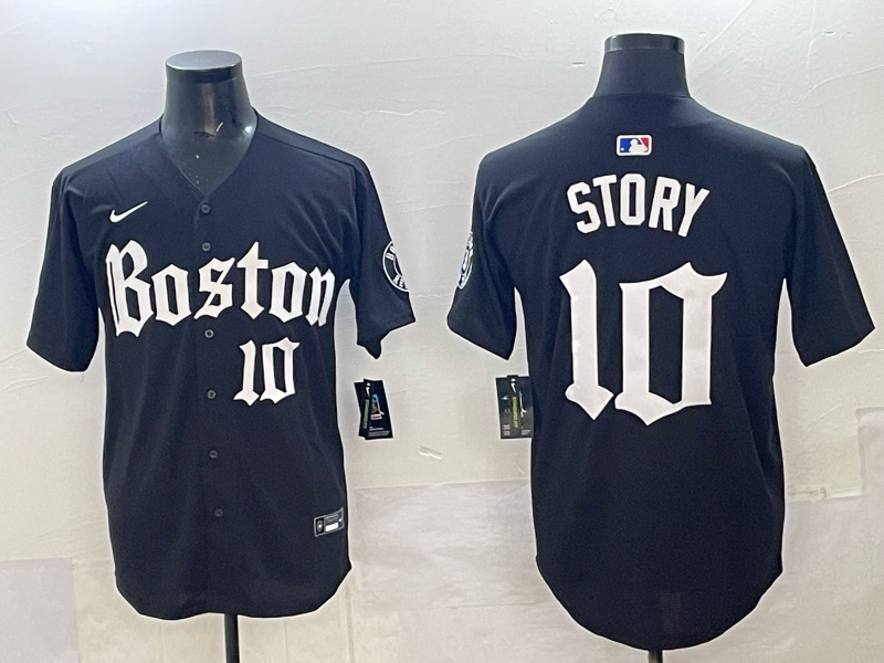 Men Boston Red Sox #10 Story black 2025 Nike MLB Jersey 009